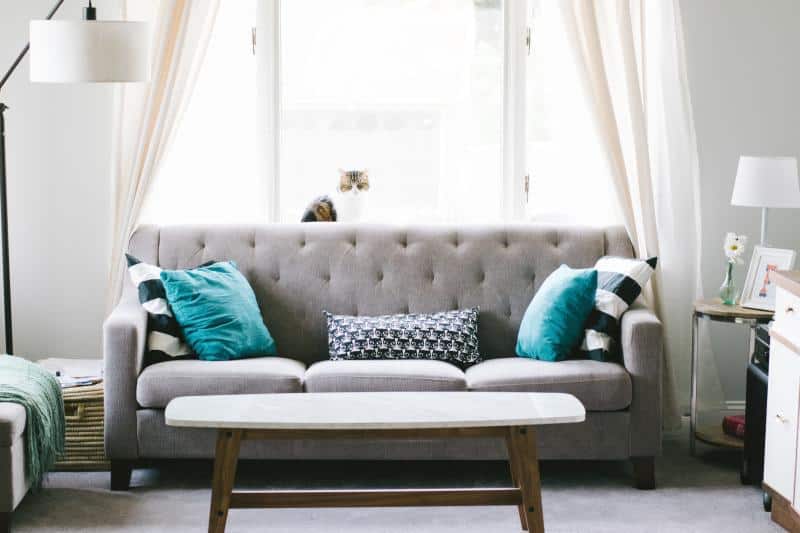 Living room with a sofa
